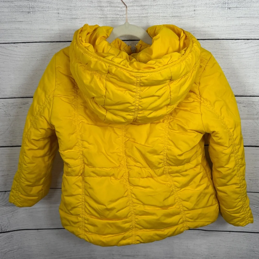 GF Ferre Girl's Yellow Hooded Puffer Jacket Sz 8